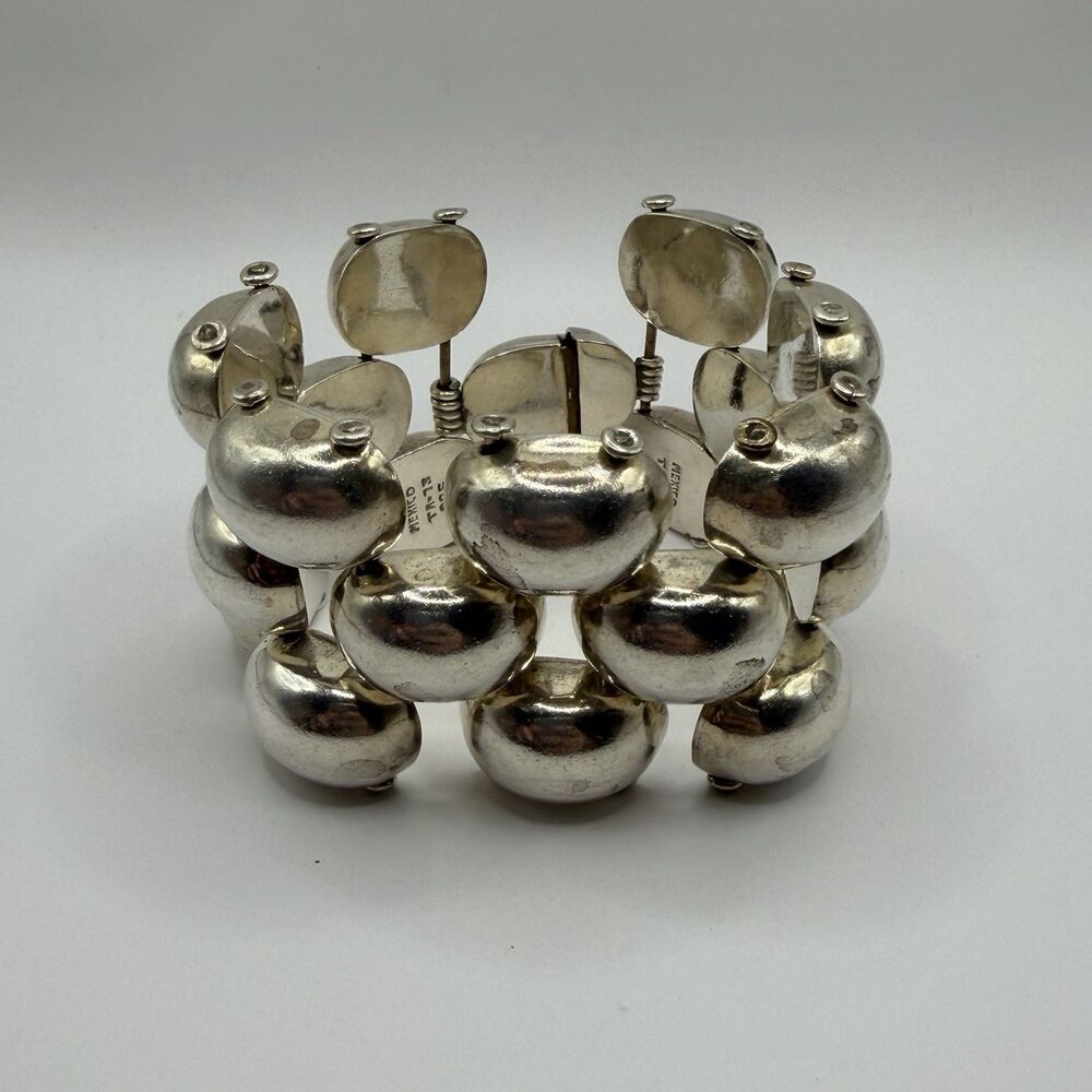 Vintage Mexico TL-73 925 Sterling Silver Heavy Link Bracelet 8" 137g